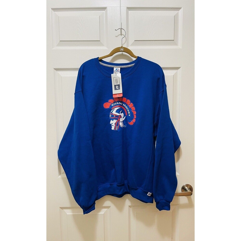 Russel Athletic Men's Sweatshirt Pullover Size L Titans Hockey Karcher 7 NWT